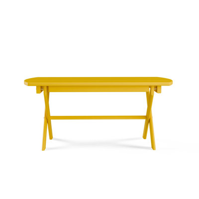  Folding Oval Outdoor Table, Canary-Yellow-Paint