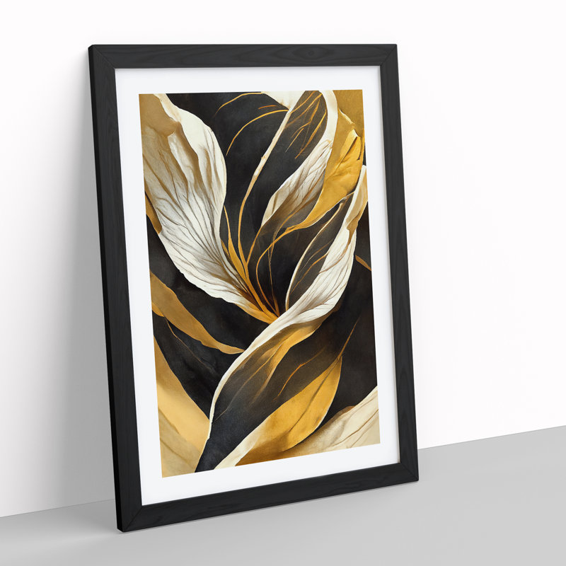 Splendorous Flowers Abstract - Wall Art, Black Framed, 34cm H x 25cm W x 2cm D
