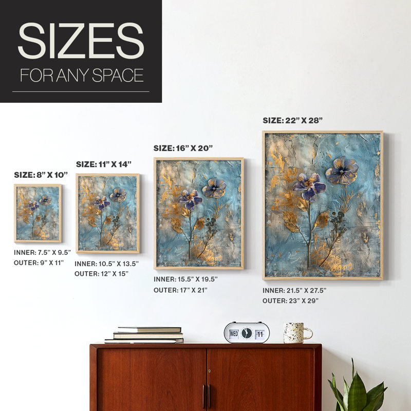 Impression encadrée FLORAL Series XL - bois massif, H 30 po x l 24 po