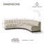 Canapé modulaire courbé 5 pièces, canapé modulaire en chenille avec base en bois massif, conception symétrique 5 pièces-1391099982