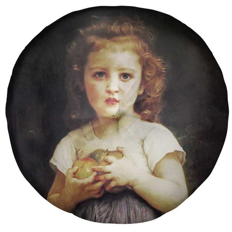 Coussin de sol william-adolphe bouguereau little fille avec pommes, 31,5 po x 63 po