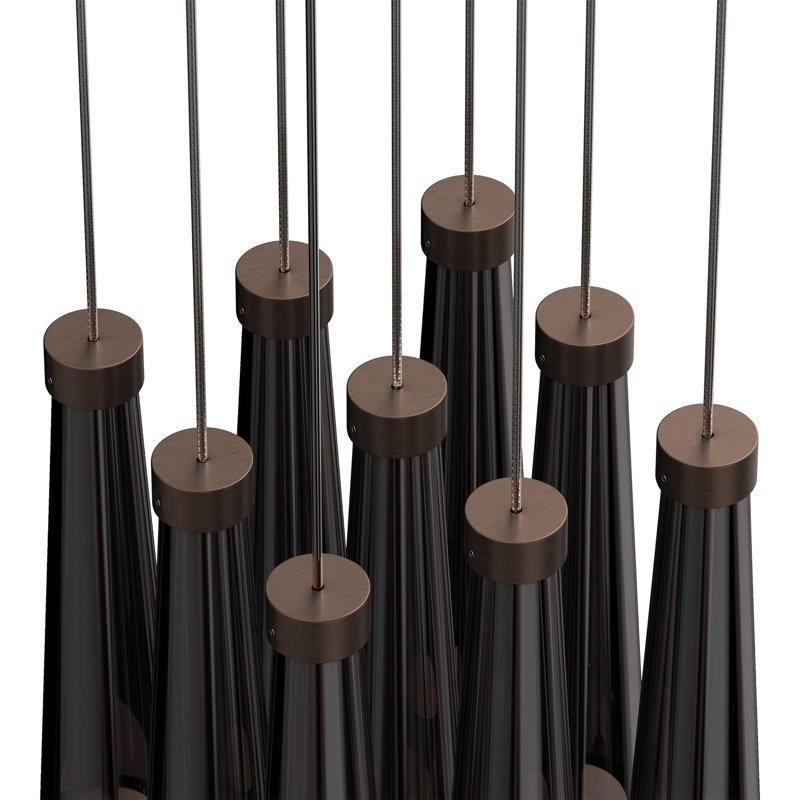 Luminaire suspendu grappe 9 lumières DEL