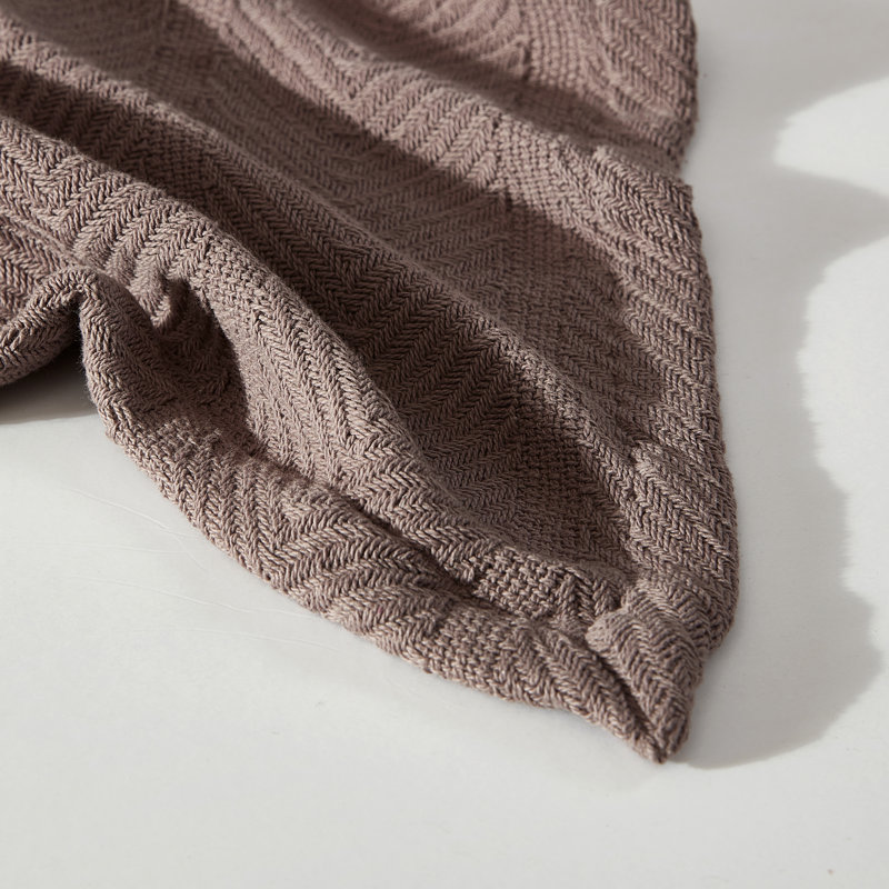 Couverture réversible en coton Herringbone de Eddie Bauer, Double/grand, Champignon