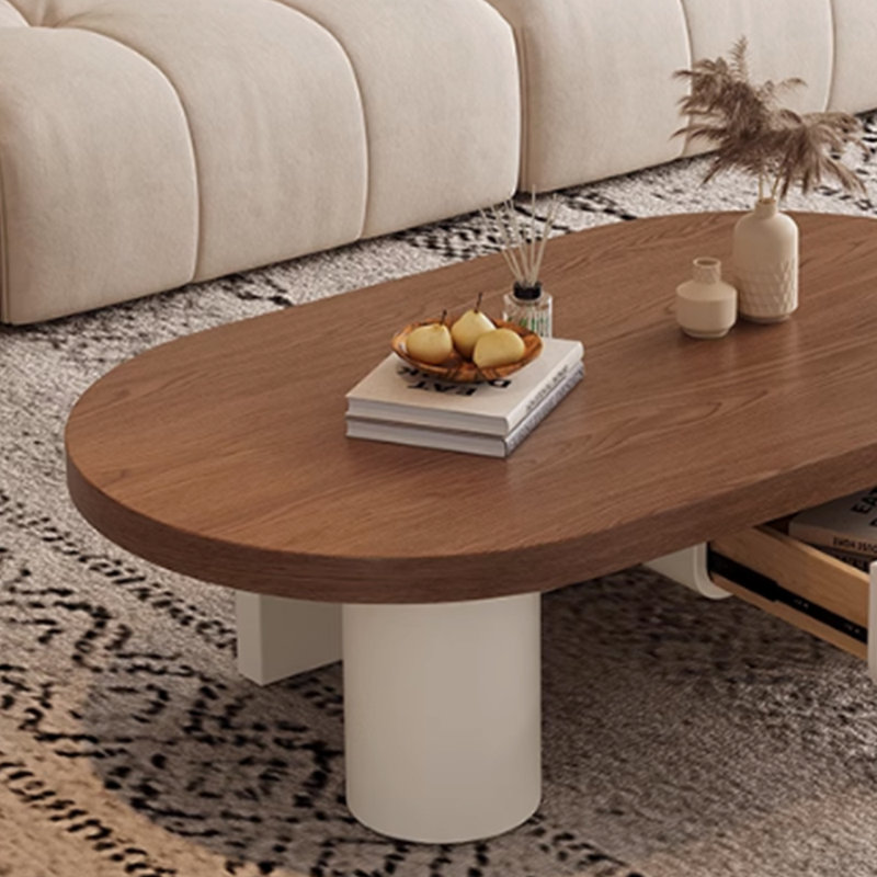 Contrasting colour and simple design coffee table, Cream