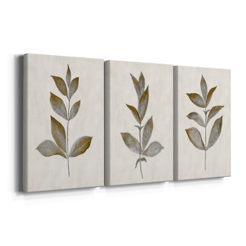 Bronze Bronze I - Toile tendue avec châssis sur mesure - 3 pièces, H 27 po x l 54 po