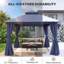 Gazebo d'extérieur 12'x12' avec moustiquaire et rideaux d'intimité-133099133-136229140