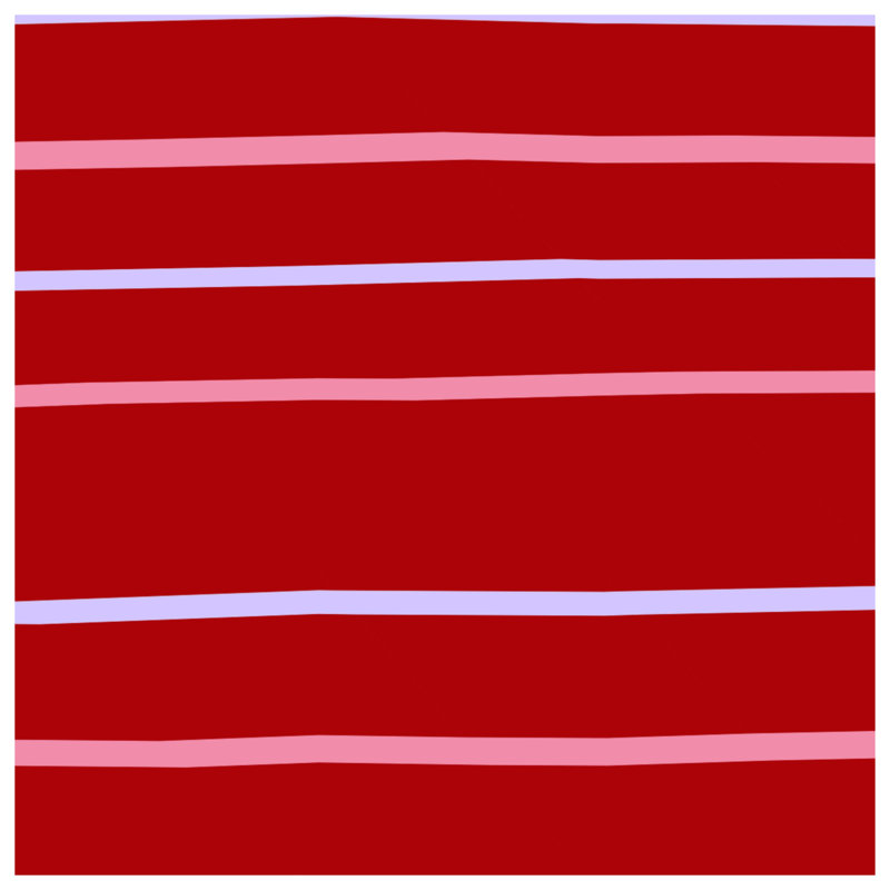 Tapis de bain rouge à rayures lavande, L 34 po x L 21 po
