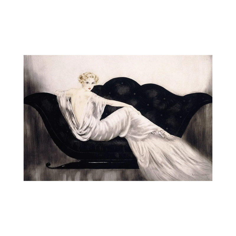 Le canapé, C.1937, H 8 po x l 12 po x P 0,75 po, Pas de tapis, Toile tendue