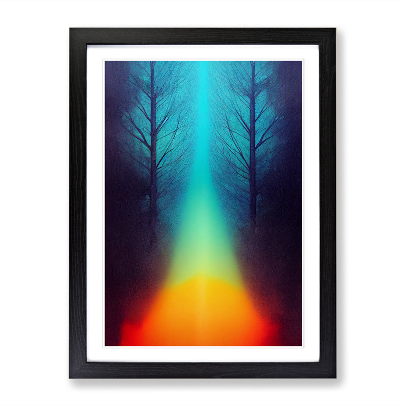 Tree Mixed Media - Single Picture Frame Print, Black, 64cm H x 46cm W x 2cm D