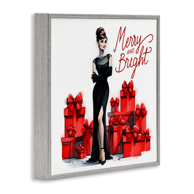 «Glam Merry & Bright», estampe numérique encadrée par Amanda Greenwood, Estampe numérique Farmhouse, H 17 po x l 17 po