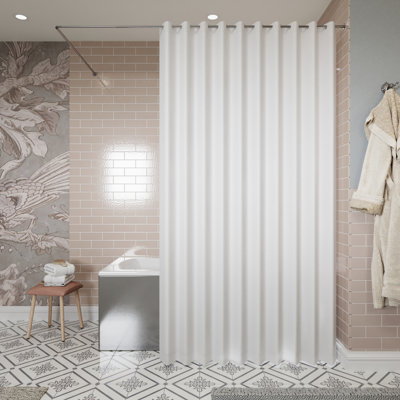 Hook 'N' Hang Polyester  Shower Curtain