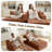 Boneless 74.8" Faux Fur Upholstered Sleeper Sofa Couch-1088799770