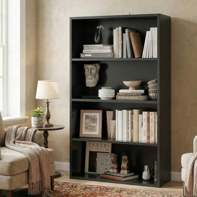 Adjustable Wooden Standard 4-Tier Bookcase