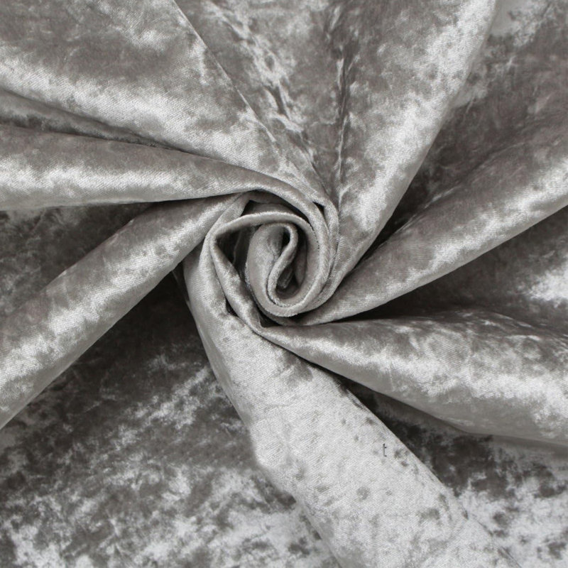 ATN Diamante Crushed Velvet Upholstered Headboard, Kingsize (5'), Silver