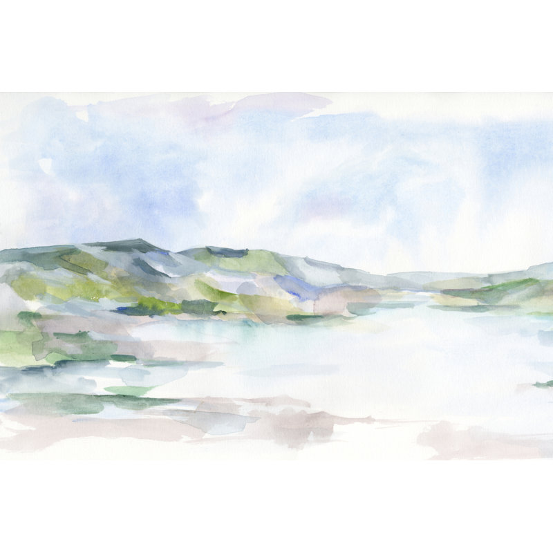 «Pastel Seaside I» par Ethan Harper - peinture sur toile tendue, H 12 po x l 18 po