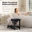 Banc de douche imperméable 24 po, tabouret de douche toutes saisons, capacité de poids de 400 lb, pieds antidérapants, noir-1079058542-1079058448