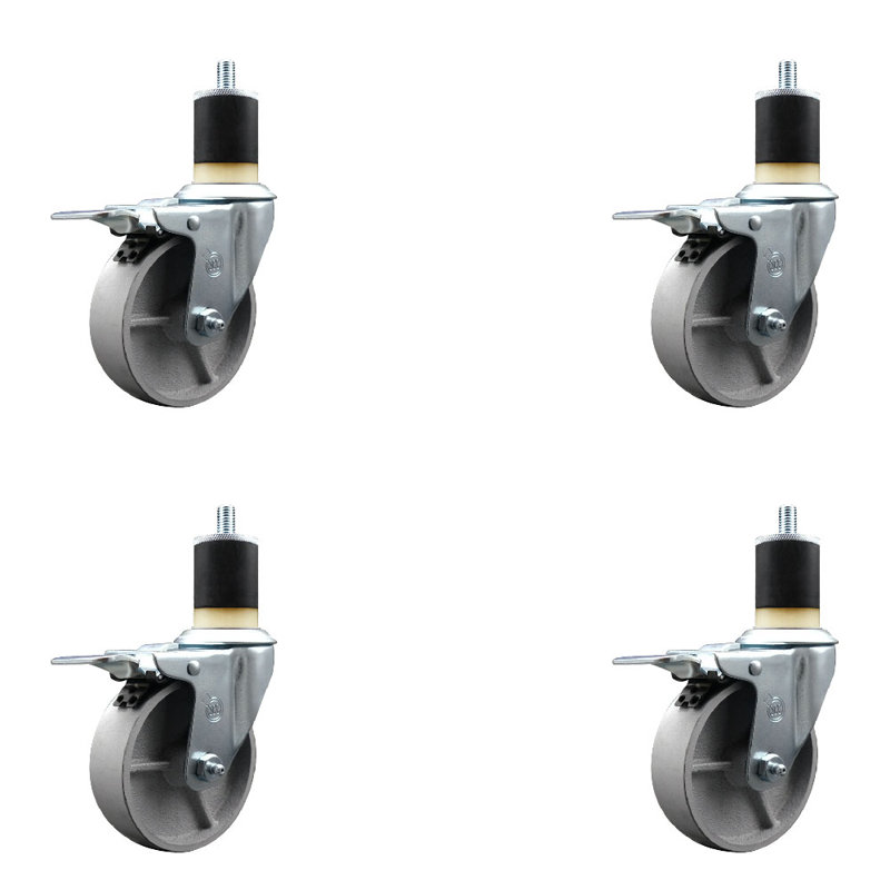 Jeu de roulettes semi-pivotantes extensibles, 4 po x 1-7 / 8 po