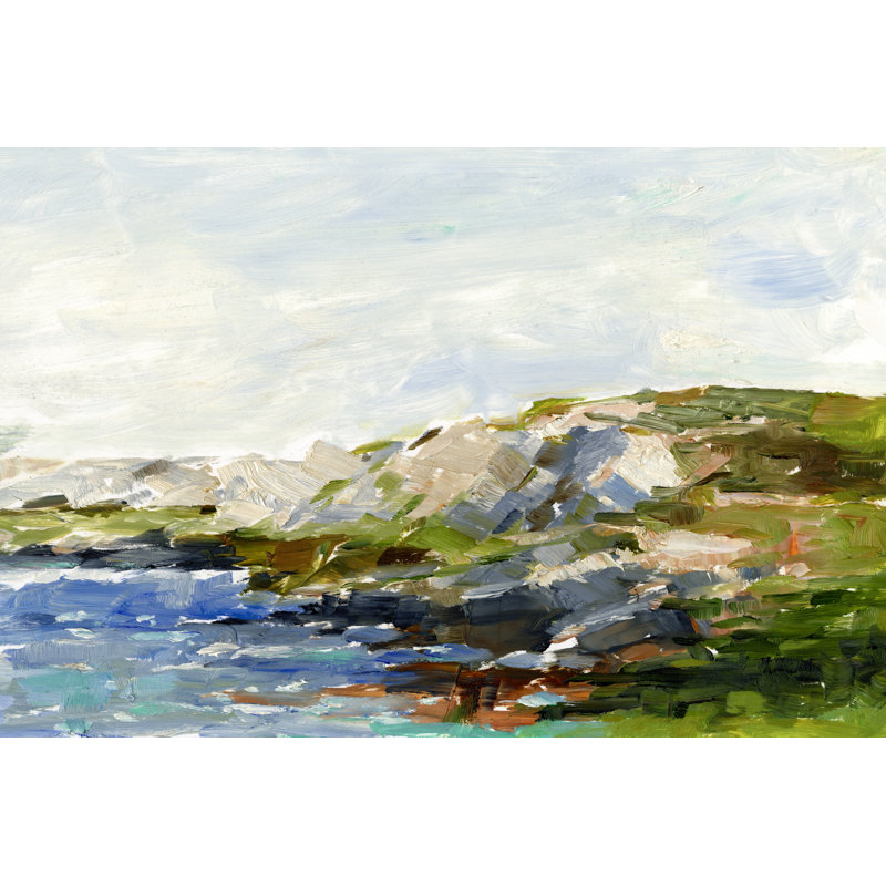 Summer Cove II by Ethan Harper - Painting on Canvas, Black Floater Framed, 30cm H x 46cm W
