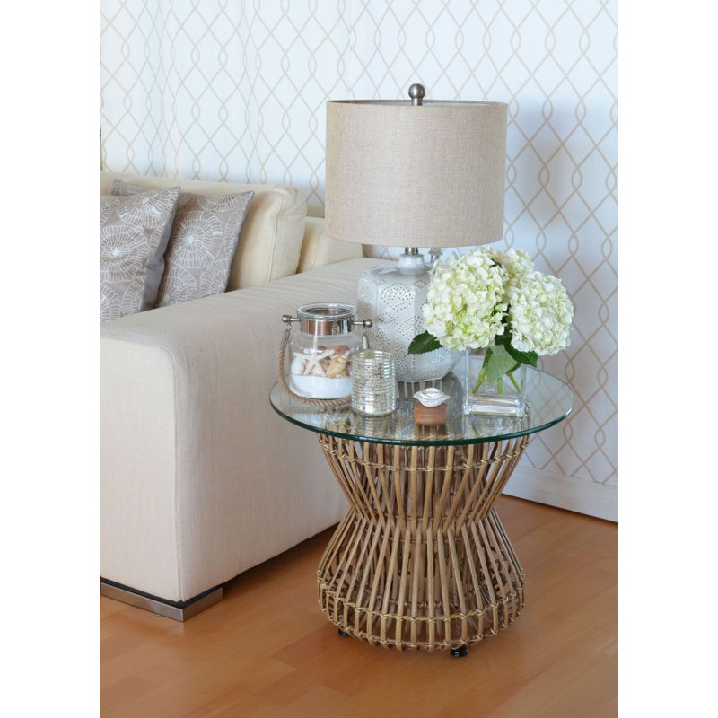 Glass Top End Table