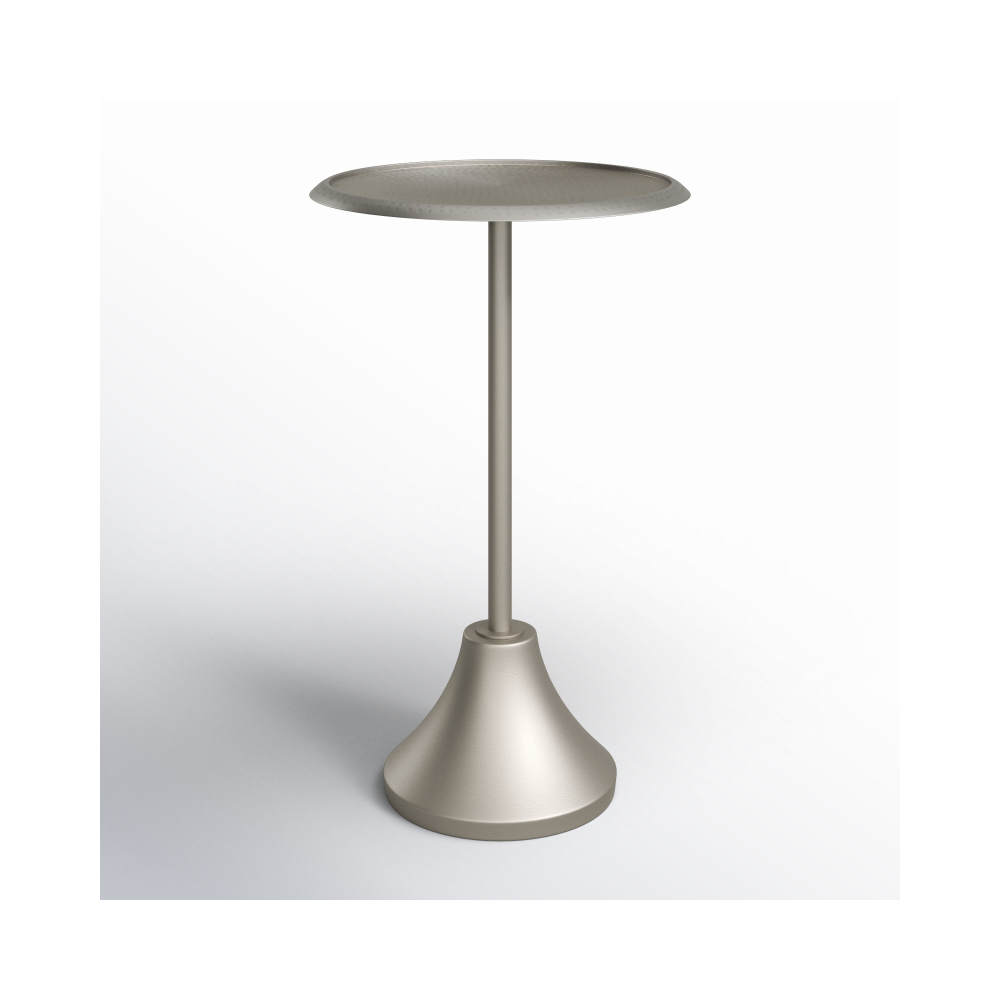 Deanna Iron End Table, Silver Base/ Silver Top, 24" H x 15" W x 15" D