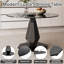 Ensemble de salle à manger rond de luxe avec chaise capitonnée-631311209-631311254