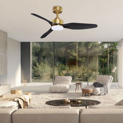Ventilateurs de plafond intelligents à 3 pales de 46 po avec éclairage à DEL à distance, moteur à courant continu silencieux, à intensité variable, intérieur extérieur, contrôlé par WIFI Alexa App