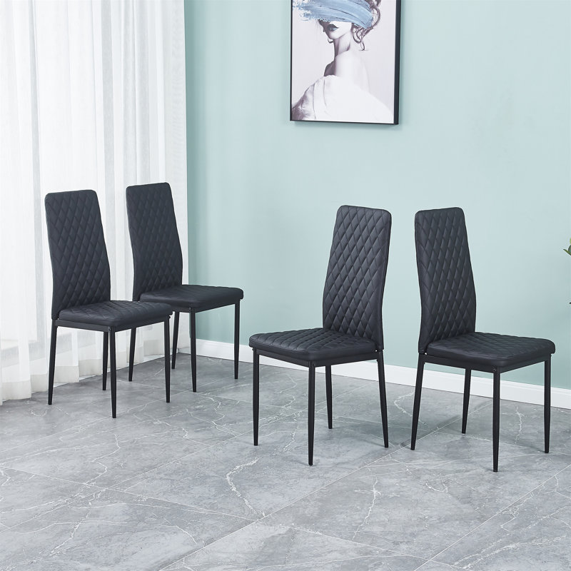 Chaise d'appoint rembourrée Alcaraz, Noir