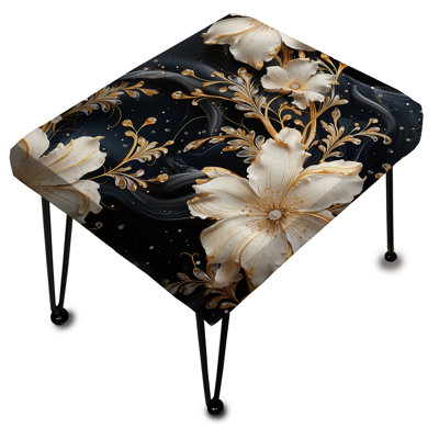 Victorian Opulence Marble Motif - Repose-pieds rectangulaire en marbre