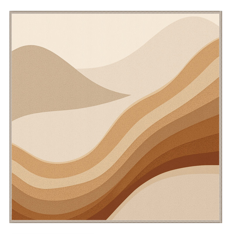 Tapis brun doux et moelleux de couleur unie minimaliste Kamena, Carré 4 pi