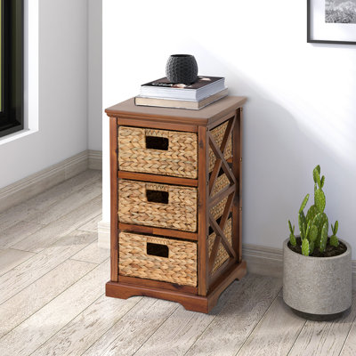 Backman Solid Wood 3 - Drawer End Table
