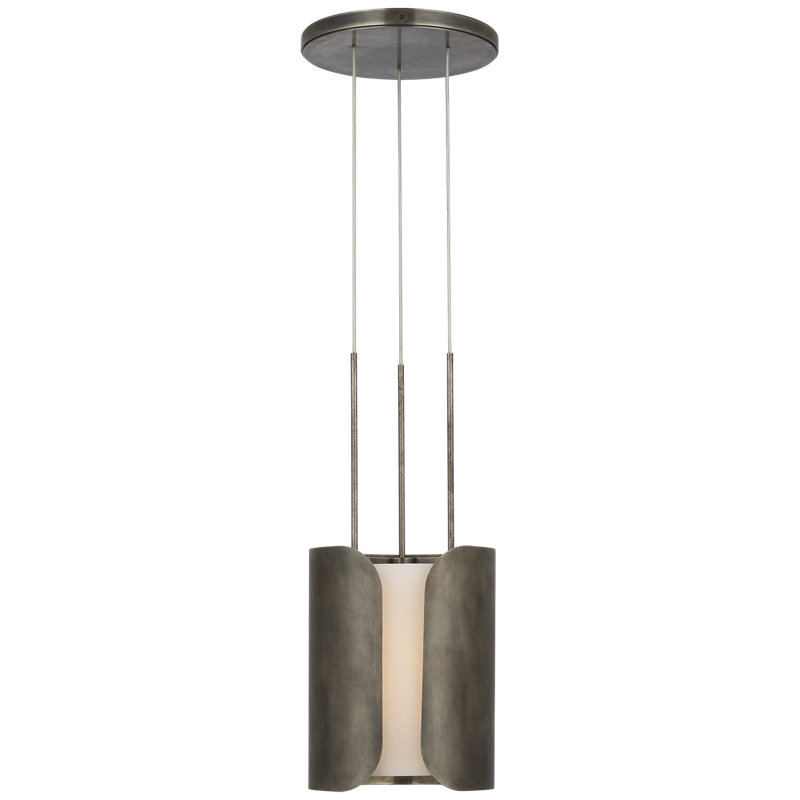 Anne-Marie Barton Armise Pendant with Nova Frost, Mottled Pewter, 245.25" H x 11" W, White