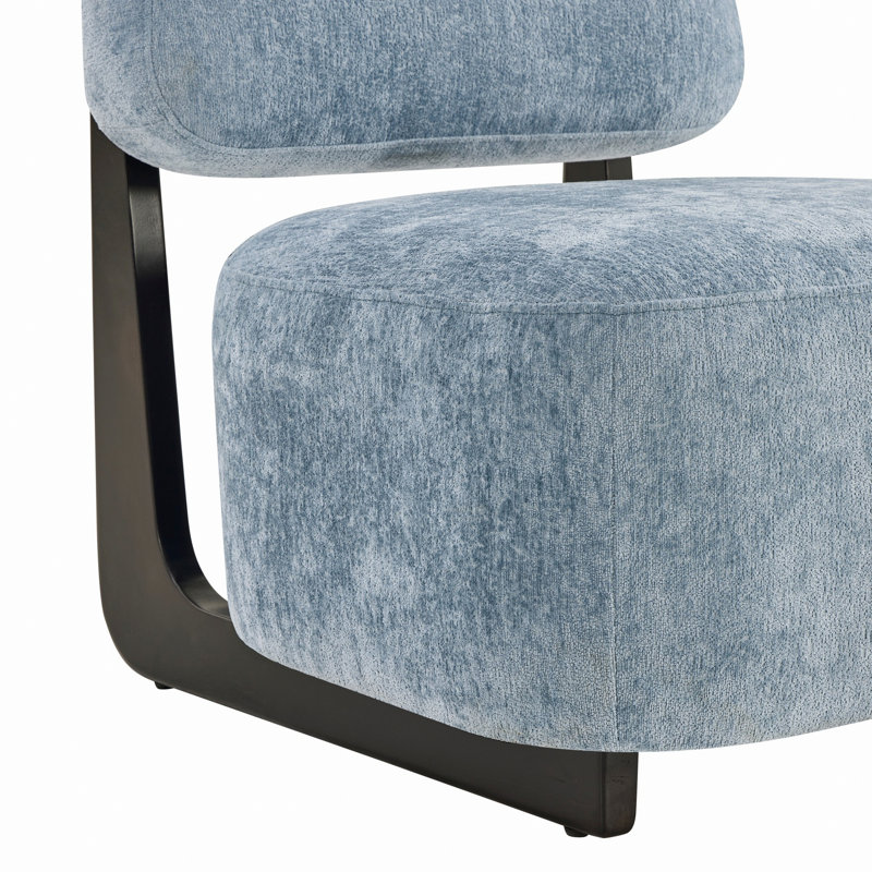 Chaise d'appoint moderne, chaise d'appoint avec structure en bois massif, Bleu