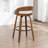 Modern Swivel Upholstered Counter Stool With 360° Swivel, Barrel Seat & Curved Backrest-120155850-120155855