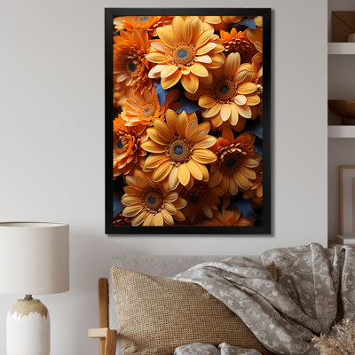 Orange orange, art mexicain, tournesols mexicains II sur toile