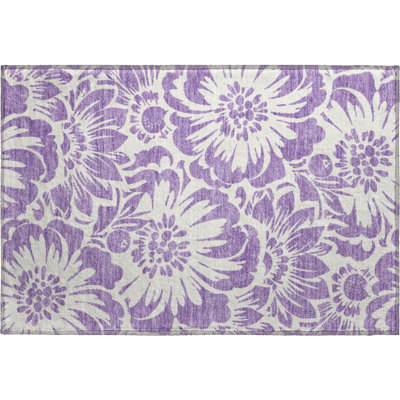 Premium Machine Washable Cerrito AMF551 Purple Rug