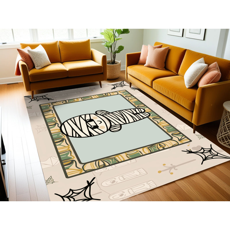 Tapis de Noël lavable The Holiday Aisle®, Rectangle 6 pi x 9 pi