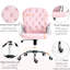 Chaise de bureau en velours rose, siège réglable et inclinable pour un poste de travail confortable