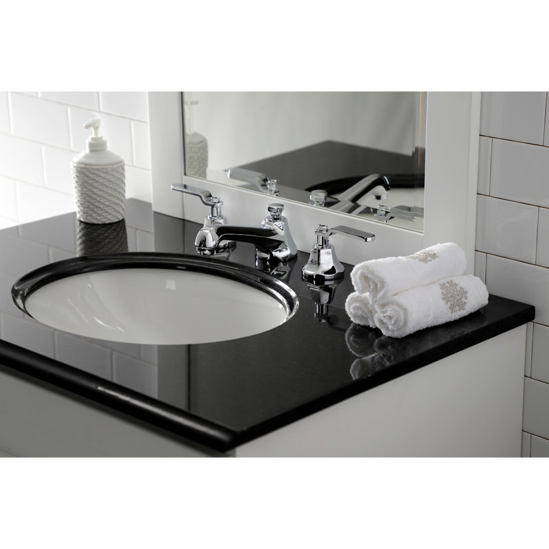 Robinet de salle de bain espacé Kingston, Chrome poli, Levier