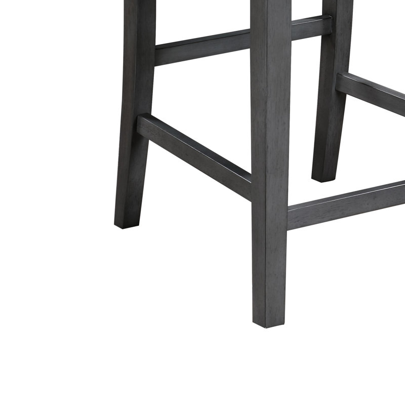 Paire de chaises à hauteur de comptoir de 20 po, siège rembourré en tissu gris, repose-pieds, chaises à largeur de siège et profondeur de produit de 21,03 po, bois