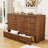 Modern Queen Murphy Bed with Storage Drawers & Charger, Solid Wood, Includes Mattress, Easy 60-Min Assembly