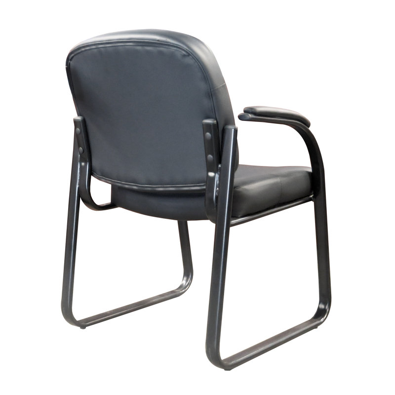 AURA NOIR, cuir reconstitué, chaise d'invité