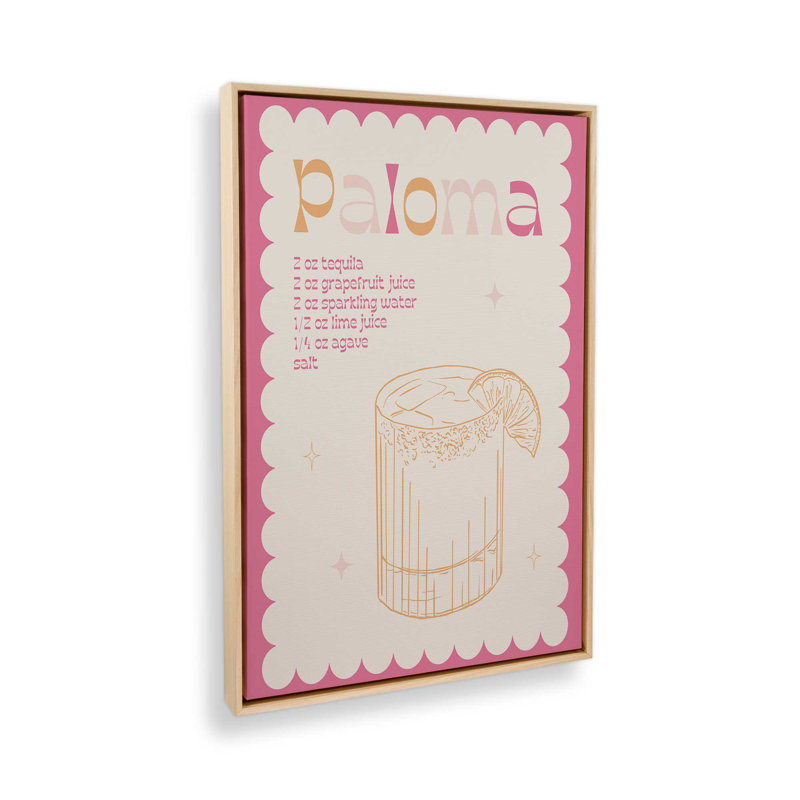 «Paloma Cocktail» par Garima Dhawan, impression, H 24 po x l 18 po, Cadre flottant, Tanné