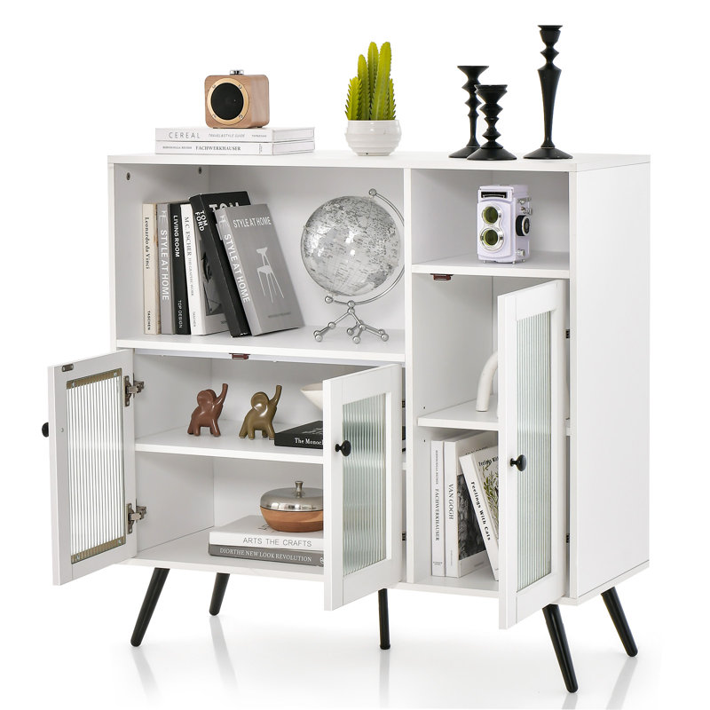 Pownal 3 -Door Rectangle Accent Cabinet, White