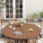 10-Person Round Patio Dining Set With Cushioned Rattan Stackable Chairs-1239124329