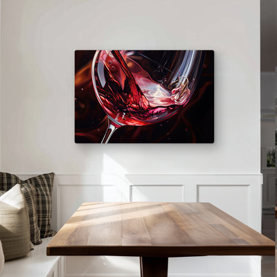 Pink Food Wine Glass Metal Print | Stylish Home Decor