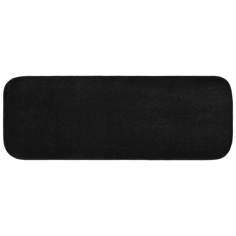 Monarrez Nylon Bath Rug with Non-Slip Backing, Black, Single- 60" L x 22" W