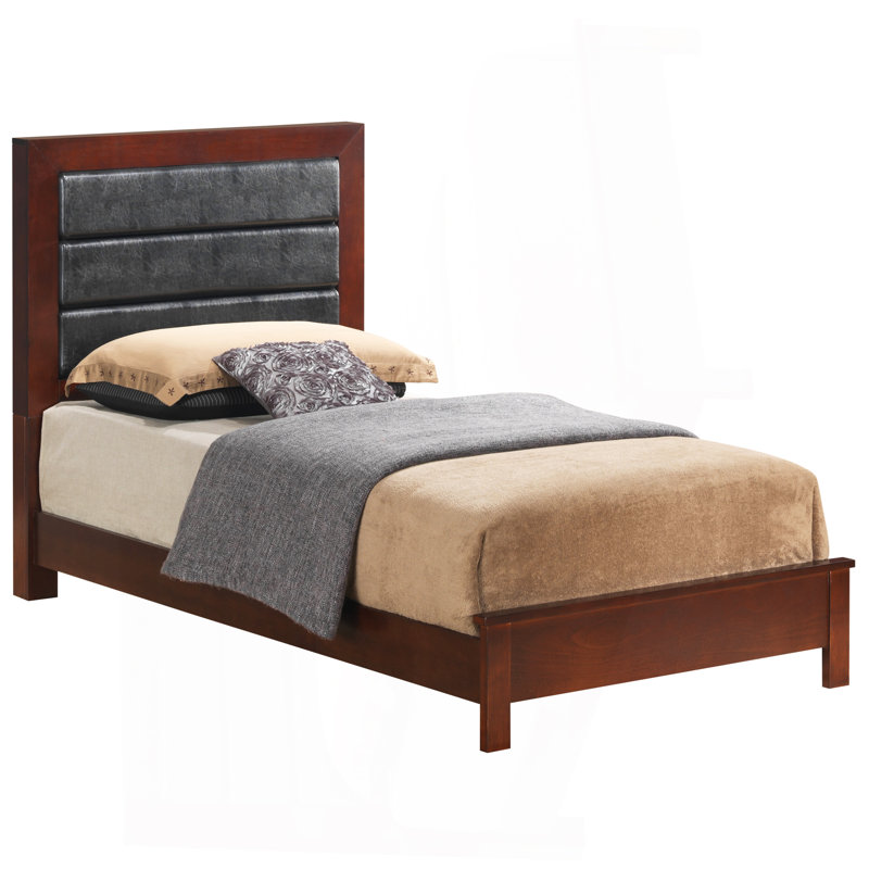 Charmant lit simple avec finition cerise