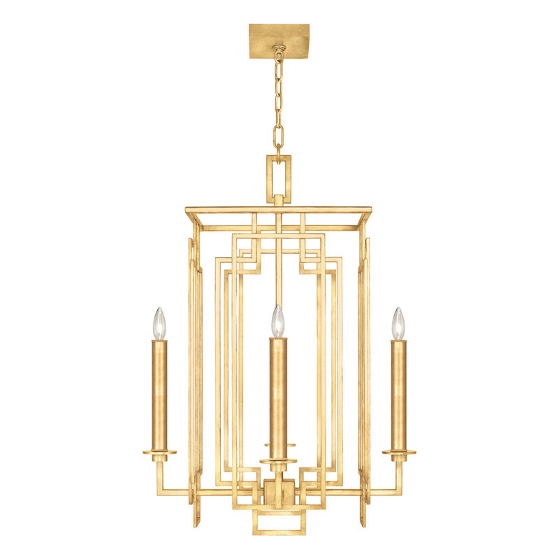 Gold Leaf 4-Light Candelabra Cage Chandelier