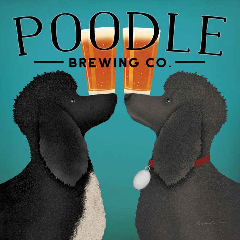 Double caniche brassage par Ryan Fowler - impression, H 12 po x l 12 po, Toile tendue