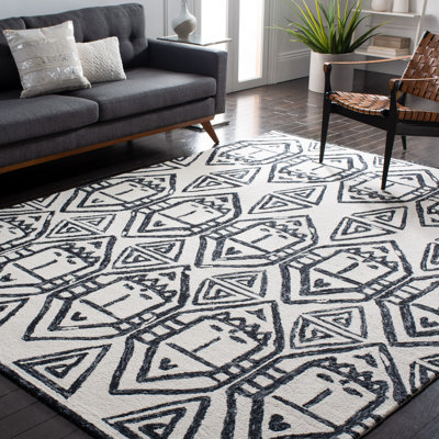 Aon Hand Tufted Wool And Cotton With Latex Southwestern Rug